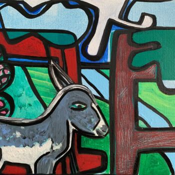 Pintura titulada "L'âne" por Veronique Cauchefer, Obra de arte original, Acrílico