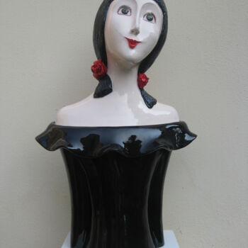 "Marie-Lou" başlıklı Heykel Véronique Clanet tarafından, Orijinal sanat, Terracotta
