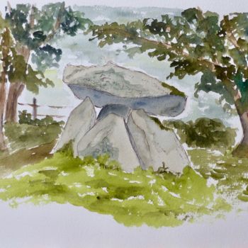 Malarstwo zatytułowany „The Galstown Dolmen” autorstwa Véronique Crombé, Oryginalna praca, Akwarela