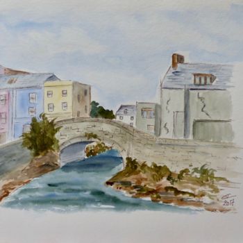 Painting titled "Morning in Waterfor…" by Véronique Crombé, Original Artwork, Watercolor