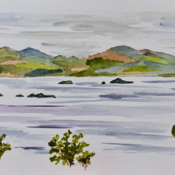 Painting titled "Sing, River Shannon…" by Véronique Crombé, Original Artwork, Watercolor