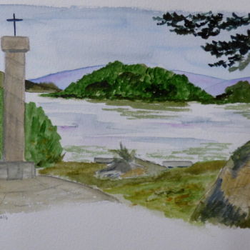 Painting titled "St Patrick's cross…" by Véronique Crombé, Original Artwork, Watercolor