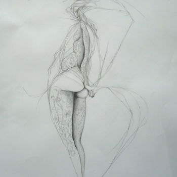 Dessin intitulée "OISEAU DE PROIE" par Véronique Ducreux, Œuvre d'art originale, Crayon