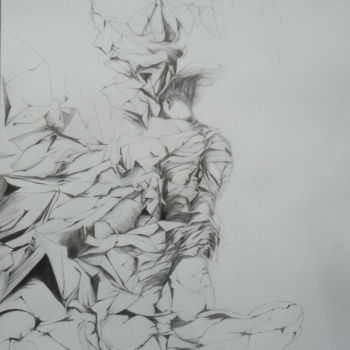 Drawing titled "FUGUE" by Véronique Ducreux, Original Artwork, Pencil