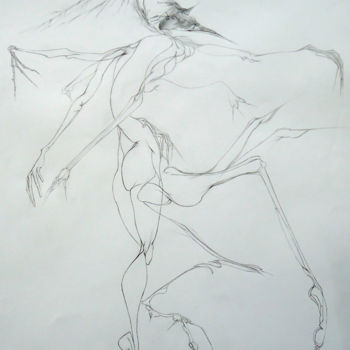 Dessin intitulée "ICARE" par Véronique Ducreux, Œuvre d'art originale, Crayon