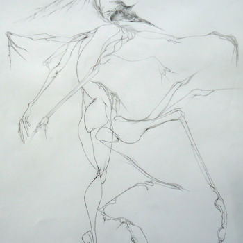 Drawing titled "ICARE" by Véronique Ducreux, Original Artwork, Pencil