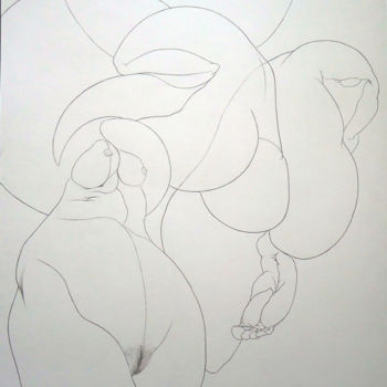 Drawing titled "POEME" by Véronique Ducreux, Original Artwork, Pencil