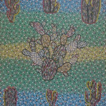 Peinture intitulée "Cactus" par Véronique Génot, Œuvre d'art originale, Huile