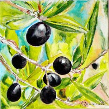 Painting titled "Olives" by Véronique Grinenwald, Original Artwork