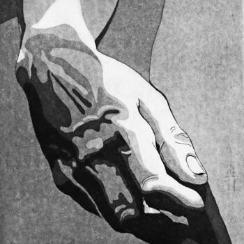 Printmaking titled "David touch" by Véronique Grinenwald, Original Artwork, Etching