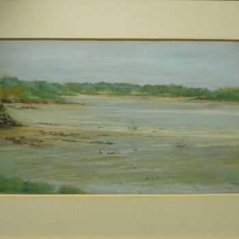 Painting titled "Bord de côte de Bre…" by Véronique Heim, Original Artwork, Pastel