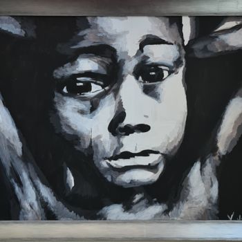 Pintura titulada "Enfant noir et blanc" por Véronique Jolly, Obra de arte original, Acrílico
