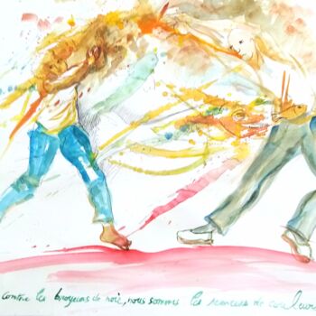 "Contre les broyeurs…" başlıklı Tablo Veronique Labadie Layton tarafından, Orijinal sanat, Suluboya