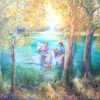 Peinture intitulée "Lac de Caraman" par Veronique Labadie Layton, Œuvre d'art originale, Huile Monté sur Châssis en bois
