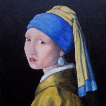 Painting titled "La jeune fille de P…" by Véronique Lachenal, Original Artwork, Acrylic