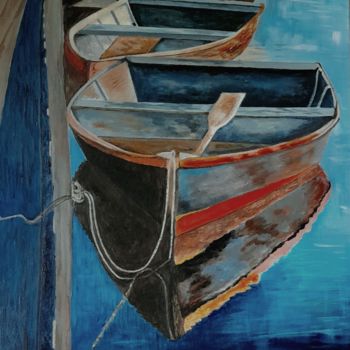 Peinture intitulée "Embarcadère" par Veronique Laupretre, Œuvre d'art originale, Acrylique