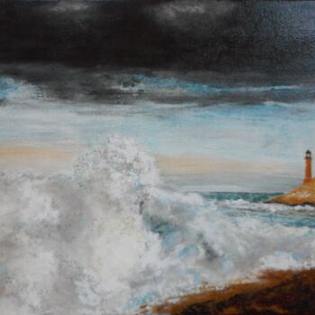 Painting titled "Un phare en Patagon…" by Véronique Lauron, Original Artwork, Acrylic