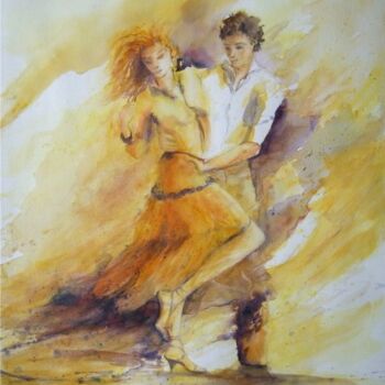 "Danseurs" başlıklı Tablo Véronique Le Forestier tarafından, Orijinal sanat, Suluboya