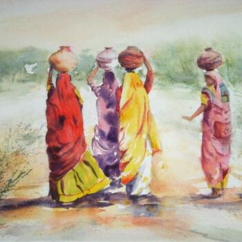 Peinture intitulée "indiennes" par Véronique Le Forestier, Œuvre d'art originale