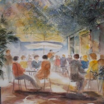 Painting titled "Restaurant" by Véronique Le Forestier, Original Artwork