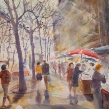 Painting titled "Boulevard St Michel…" by Véronique Le Forestier, Original Artwork