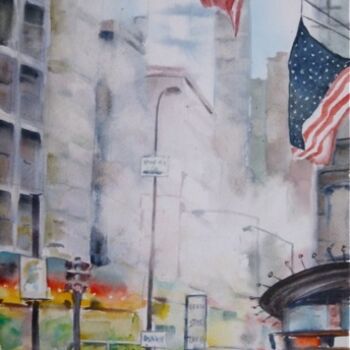 Painting titled "Agitation new yorka…" by Véronique Le Forestier, Original Artwork