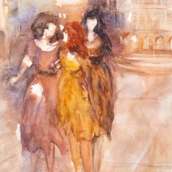 绘画 标题为“Sortir à Rome” 由Véronique Le Forestier, 原创艺术品, 水彩