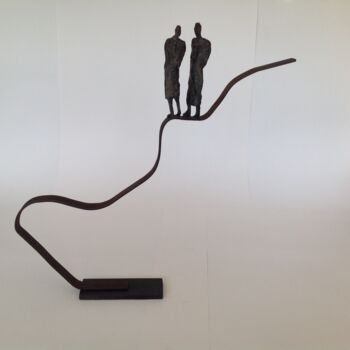 Escultura intitulada "les courbes de l 'a…" por Veronique Lonchamp, Obras de arte originais, Bronze