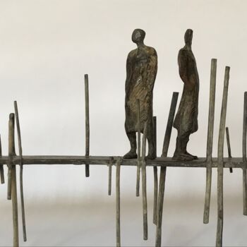 Escultura intitulada "le ciel est immense" por Veronique Lonchamp, Obras de arte originais, Bronze