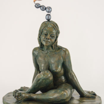 Sculptuur getiteld "Je suis amoureuse" door Véronique Lopez-Boiteux, Origineel Kunstwerk, Terra cotta