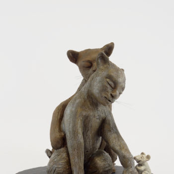 Sculptuur getiteld "La Blessure" door Véronique Lopez-Boiteux, Origineel Kunstwerk, Terra cotta