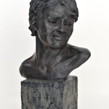 Скульптура под названием "Le jeune homme" - Véronique Lopez-Boiteux, Подлинное произведение искусства, Терракота