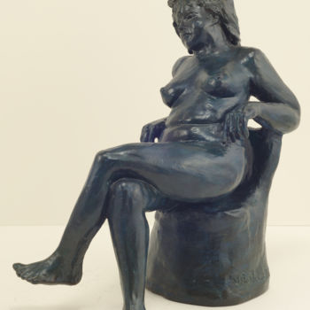 Rzeźba zatytułowany „Un dimanche au sole…” autorstwa Véronique Lopez-Boiteux, Oryginalna praca, Terakota