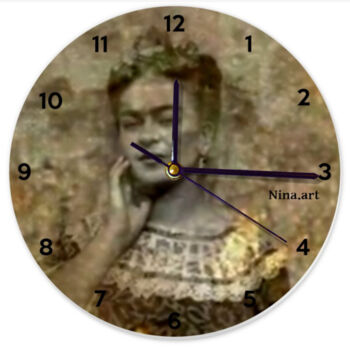 Digital Arts titled "Horloge murale ronde" by Véronique Marchese, Original Artwork