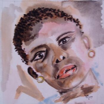 Painting titled "Africaine" by Véronique Martin, Original Artwork