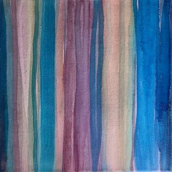 Peinture intitulée "Lignes couleurs 6" par Véronique Missud (Musique), Œuvre d'art originale, Encre Monté sur Châssis en bois
