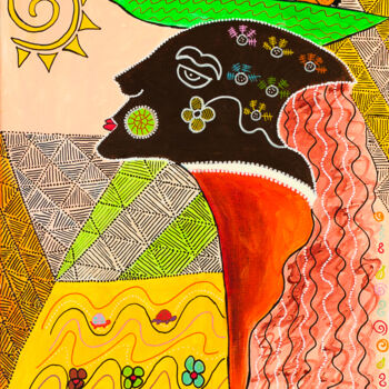 Peinture intitulée "BALI JOLIE" par Veronique Naffetat, Œuvre d'art originale, Huile