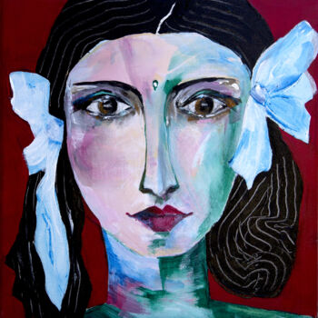 Pintura titulada "La collégienne" por Véronique Piaser-Moyen, Obra de arte original, Acrílico Montado en Bastidor de camilla…