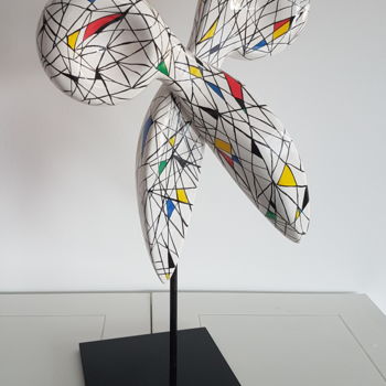 Sculpture titled "Mondrian ciseau num…" by Véronique Pinault, Original Artwork, Resin