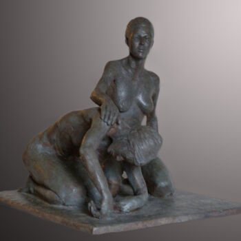 Sculpture titled "Amandine II" by Pico Sculpteur, Original Artwork, Terra cotta