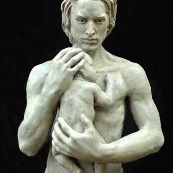 Escultura intitulada "Paternité" por Pico Sculpteur, Obras de arte originais, Resina