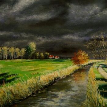 Peinture intitulée "Après l'orage" par Véronique Radelet, Œuvre d'art originale