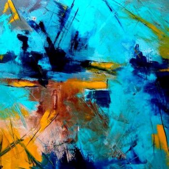 Painting titled "abstract 662180" by Véronique Radelet, Original Artwork
