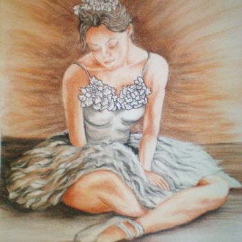 图画 标题为“Grâce de danseuse” 由Véronique Roubaut, 原创艺术品, 粉彩