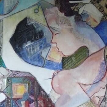 Painting titled "kisses" by Véronique Soitel, Original Artwork