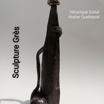 Escultura intitulada ""titine"" por Véronique Soitel, Obras de arte originais, Argila