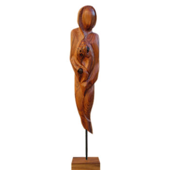 Skulptur mit dem Titel "Inspiration" von Véronique Bellot, Original-Kunstwerk, Holz