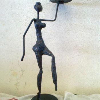 Sculpture titled "ma demoiselle" by Véronique Bellot, Original Artwork, Metals