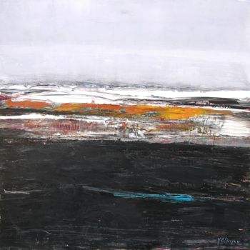 Malerei mit dem Titel "Lande en hiver" von Véronique Fièvre, Original-Kunstwerk, Acryl