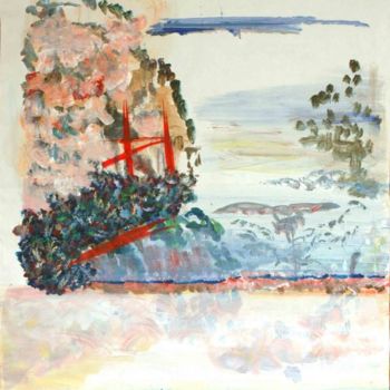 Painting titled "La falaise" by Véronique Kaplan, Original Artwork